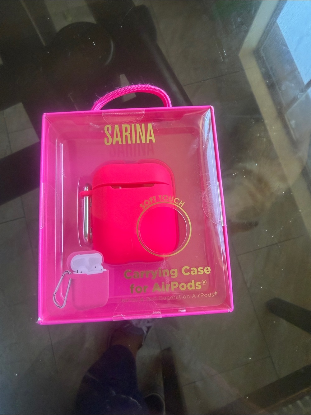 SARINA Hot Pink Carrying Case for AirPods